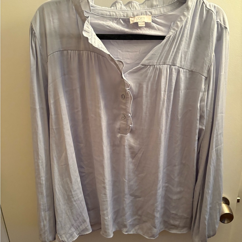 LOFT Women's Soft Blue Button-Down Blouse